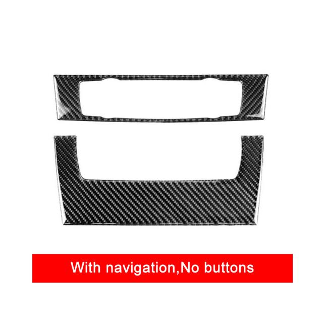 

2 шт., углеродное волокно, автомобильный центр управления CD, панель, рамка, декоративная наклейка, отделка, автоаксессуары для BMW 3 серии E90 E92 B
