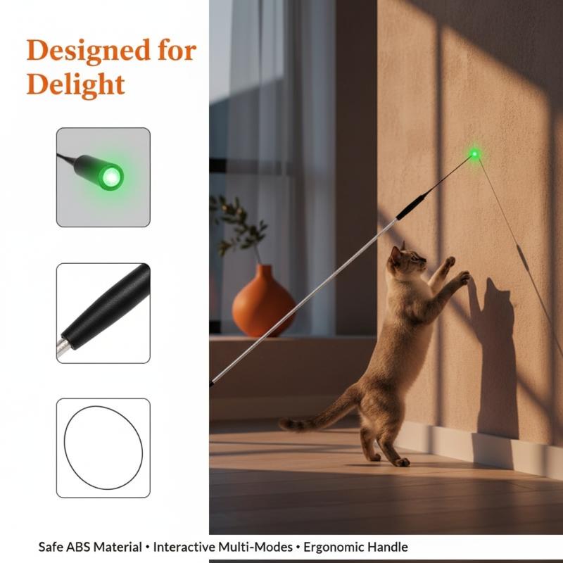 LED Laser Cat Teaser Stick Ultra Long Cat Stick Toys Interactive Pet Boredom Relief Toys For Cats Cat Wand Toy Pet Supplies
