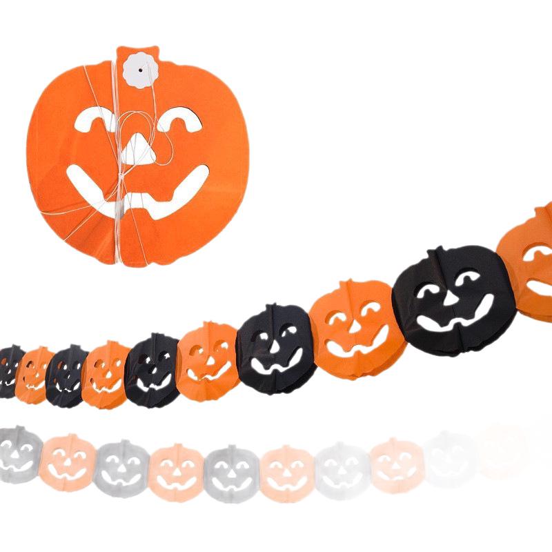 Halloween Paper Garlands: Bat, Pumpkin, Spider & Ghost Decorations
