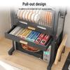 Handun Kitchen Microwave Storage Rack with Dish Cabinet Set