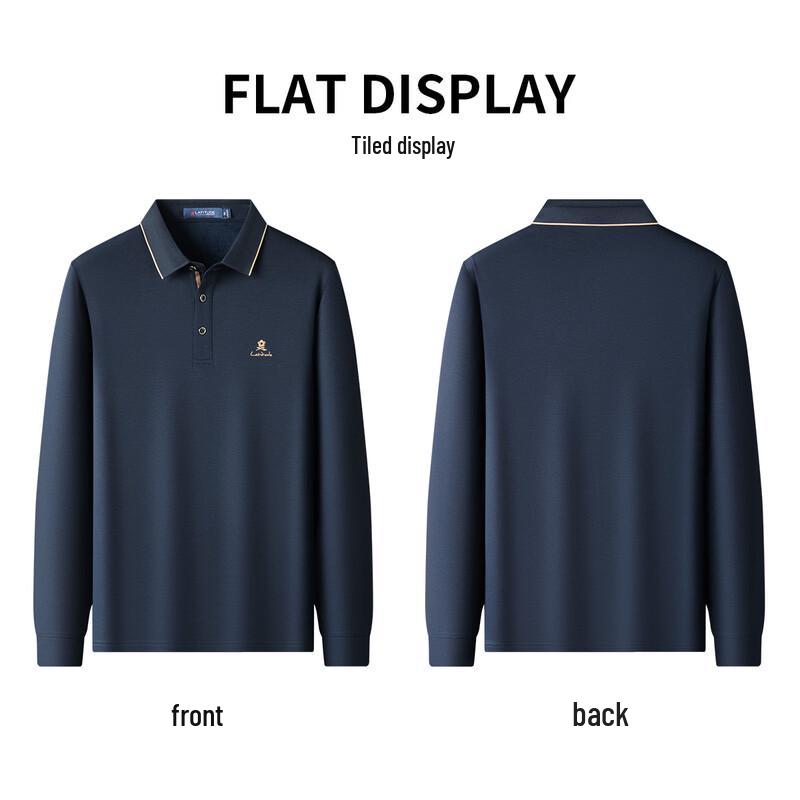 MONTAGUT Men's Lamb Wool Blend Casual Long Sleeve Polo Shirt