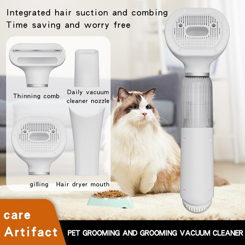 2026 New Pet Hair Dryer Blowing Comb Strong Wind Dog Grooming Brush Cool Air Drying Professional Home Pet Care bianco