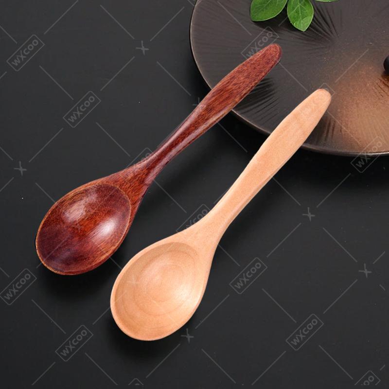 1~6PCS Wooden Spoons Non-Stick Honey Dessert Spoon Coffee Spoons Small Wooden Spoon Coffee Drink Stirrer Teaspoons Tableware