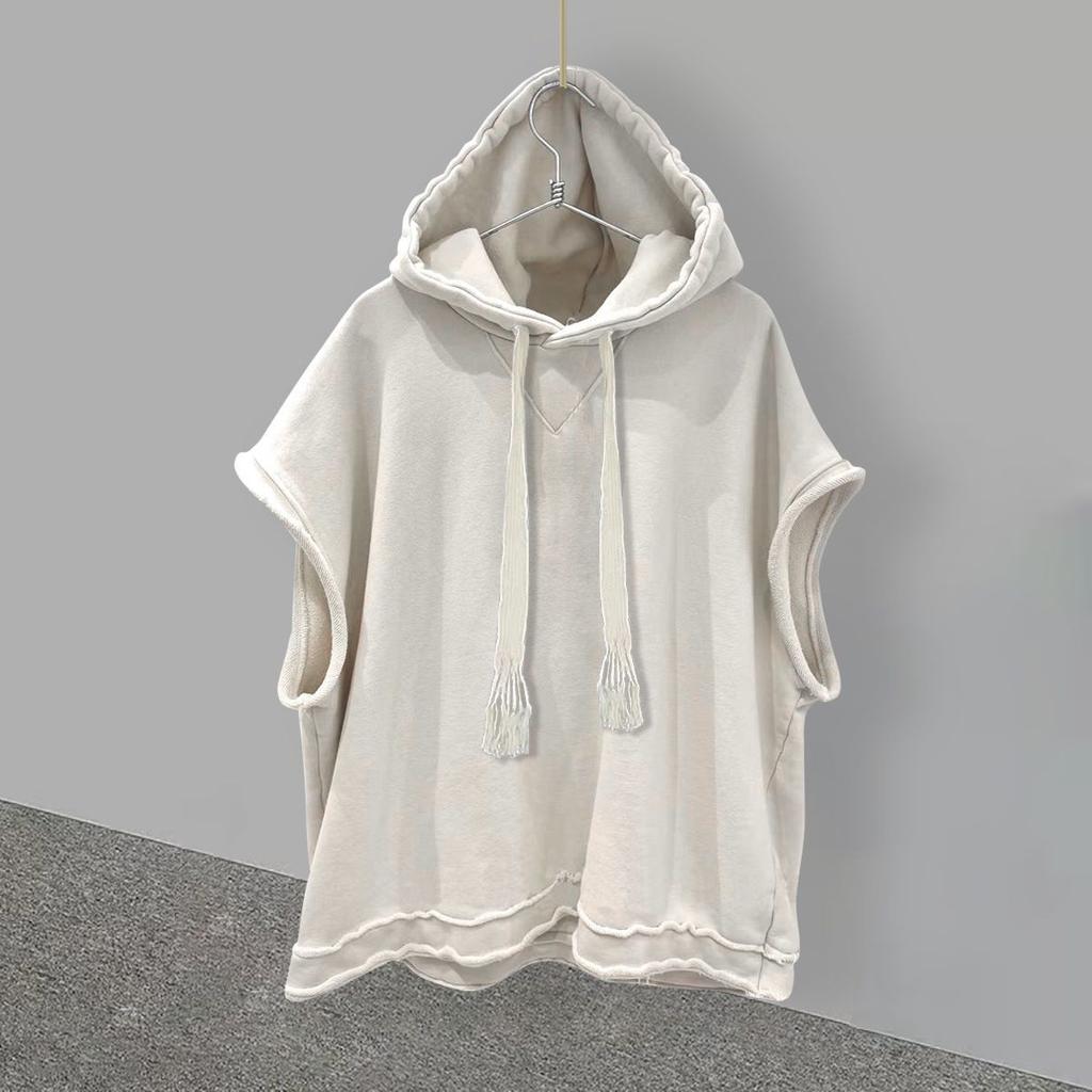 Plus Size Women Hooded Sleeveless Hoodie Summer Autumn Korean Sweatshirt Casual Loose Vest