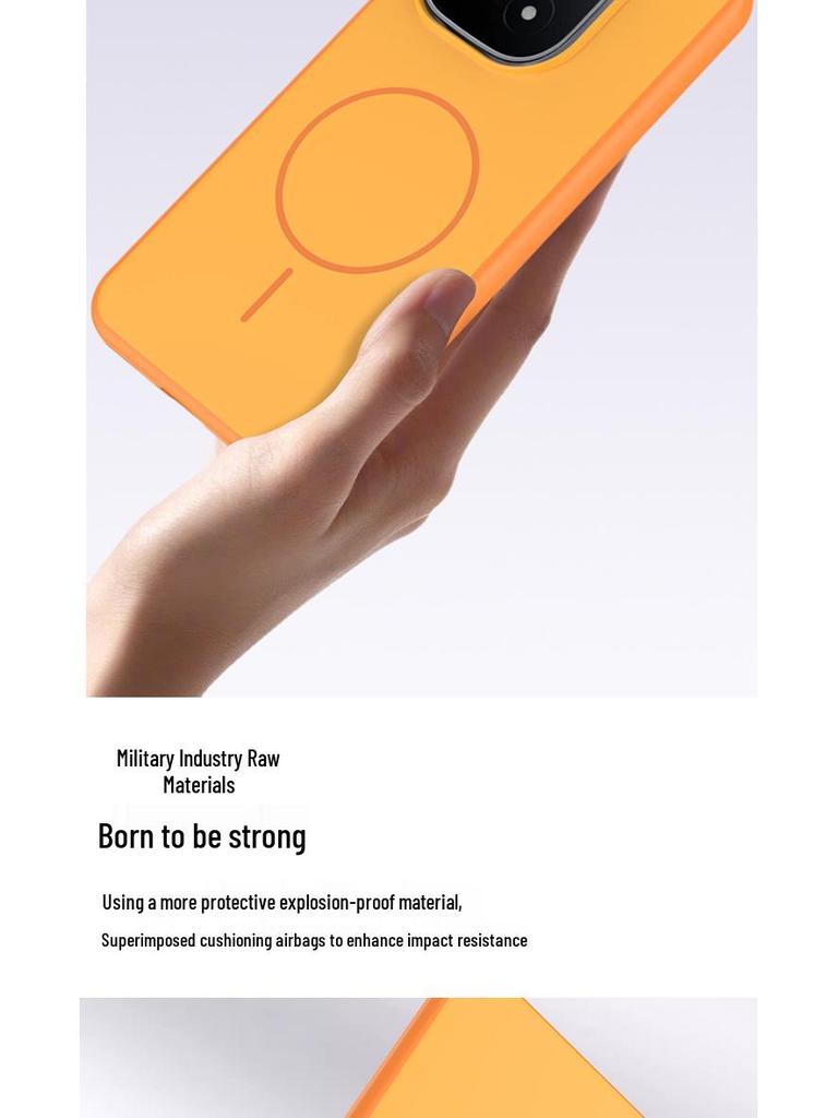 Oppo Find X9 Pro Matný magnetický kroužek, Pocit kůže, Odolný proti pádu, Barevné blokování, Kompatibilní s iQoo 15