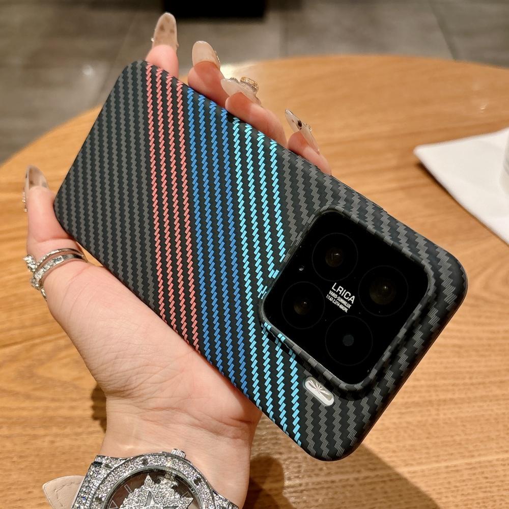 Luxury Ultra Thin Carbon Fiber Texture Magnetic Case For 15 Ultra 14 13 Pro Wireless Charge Shockproof Hard Matte Cover