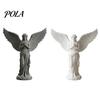 Decorative Angel Sculpture 3D Printed Praying Figurine, Retro Guardian Angle Statue, Elegant Statue Artistic Winged Women Decoration for Home Office,