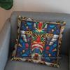 2D Bunte Patchwork-Kissenhülle mit Leopardenmuster und Tiergesichtern, geeignet für Sofa, Schlafzimmer, Auto