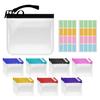 Frosted Slide Lock Pouches Clear Bags, Thick EVA Reusable Storage with Colored Slider, Small Item Pill Pouches, for Coin Jewelry Paper Clips