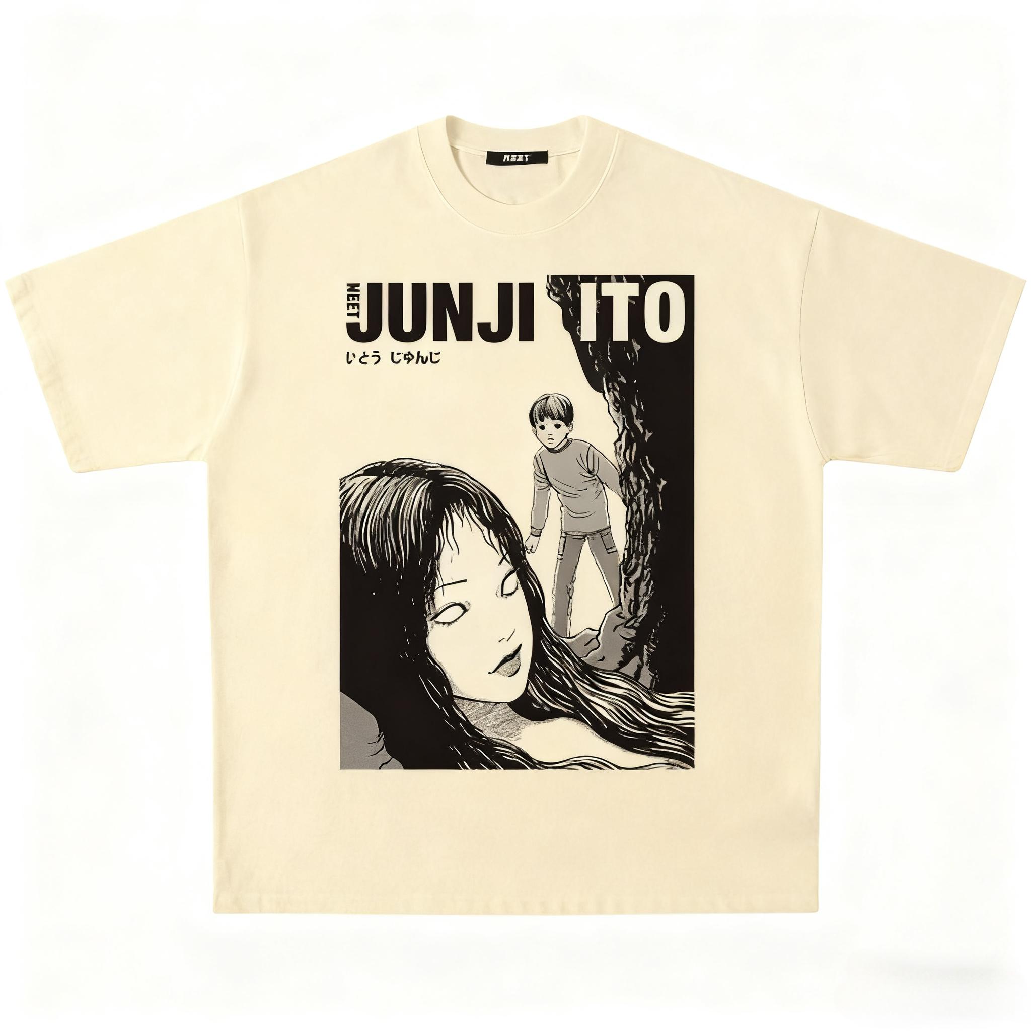 

Ito Junji Comic Graphic Print Autumn Pure Cotton Men s and Women s T-shirt Short Sleeve Street Fashion Trend Clothing Drak Style 4XL