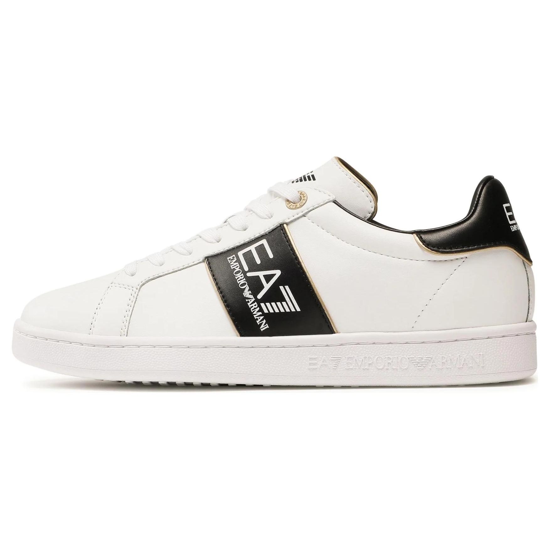 

Emporio Armani Leather Comfortable Round Toe Commuter Versatile Flat Low-Top Sneakers Men sneakers White Black X8X102XK346Q678 41