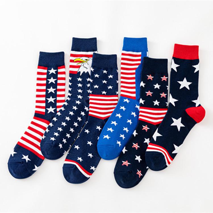Men's National Flag Cotton Socks: Long Tube, Autumn/Winter Style, European & American Trend