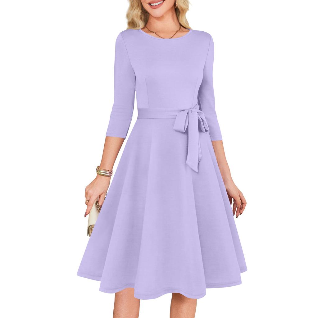 Women's Cocktail Dresses 3/4 Sleeve Vintage Wedding Guest Dress