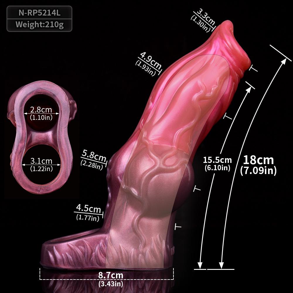 N-5214 Men's Thickened Silicone Wolf Tooth Sleeve - Enlarged Erotic Knot Design.