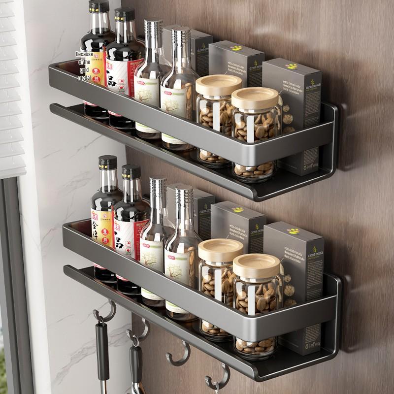 

Настінний кухонний органайзер для спецій кольору збройової сталі