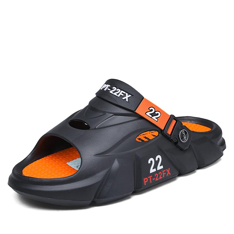 

Men s summer new open-toe one-word slippers home leisure breathable cool slippers EVA outdoor beach slippers 39