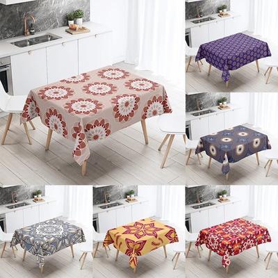 Geometric Mandala Floral Tablecloth Wedding Party Decoration Restaurant Table Home Decor Waterproof Rectangle