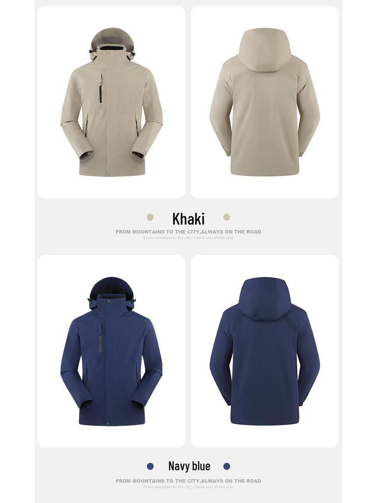 Premium 3-in-1 Outdoor Shell Jacket - Corporate Logo, Windproof, Waterproof, Ideal for Hiking and Mountaineering.