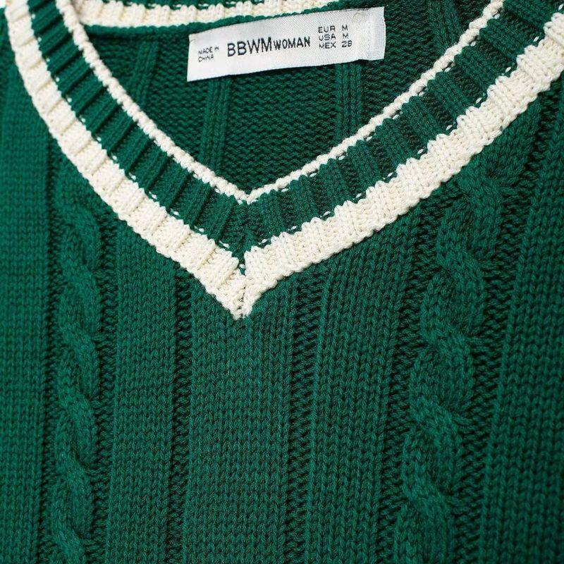 Kaslead New Arrival Women's Clothing Fashion Style Stylish Simple and Versatile Cable Pattern Knitwear 6771134