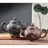 Large Capacity Yixing Purple Clay Tea Pot Hand-carved and Painted Lotus Teapot Household Tea Infuser Retro Tea Set 1000ml