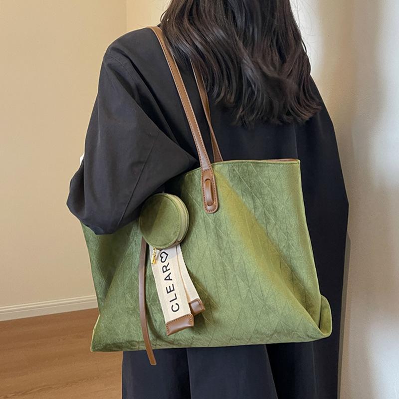 Large capacity bag women's new autumn fashion student class shoulder tote bag commuter bag