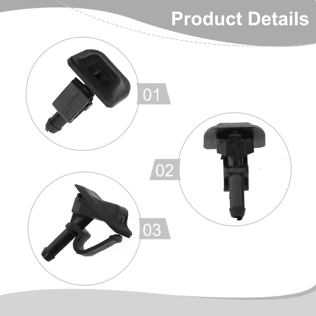 2pcs Windshield Washer Nozzle Jet 55156728AB For Jeep For Wrangler JK 02-12 Plastic Windscreen Wipers Replacement Parts
