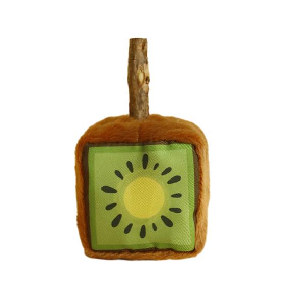 

Pet Toy Loud Paper Design Interactive Catnip Built-In Fruit Cube Shape Bite-Resistant Pet Plush Chew Toy