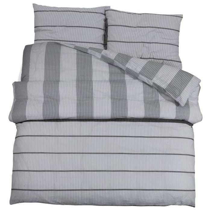 VidaXL Duvet Cover Set Grey 140x200 Cm Cotton 136435