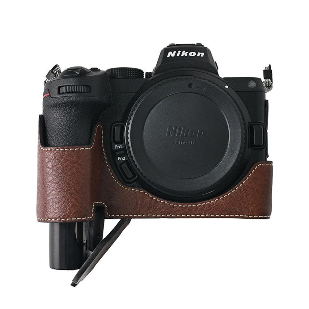 PU-Leder Kamera Halbtasche für Nikon Z6II Z7II Z5 Bodenöffnung Magnetabdeckung