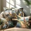 1/4pcs African Wildlife Safari Throw Pillow Covers Wild Animal Leopard Elephant Giraffe Home Decor Cushion Cover