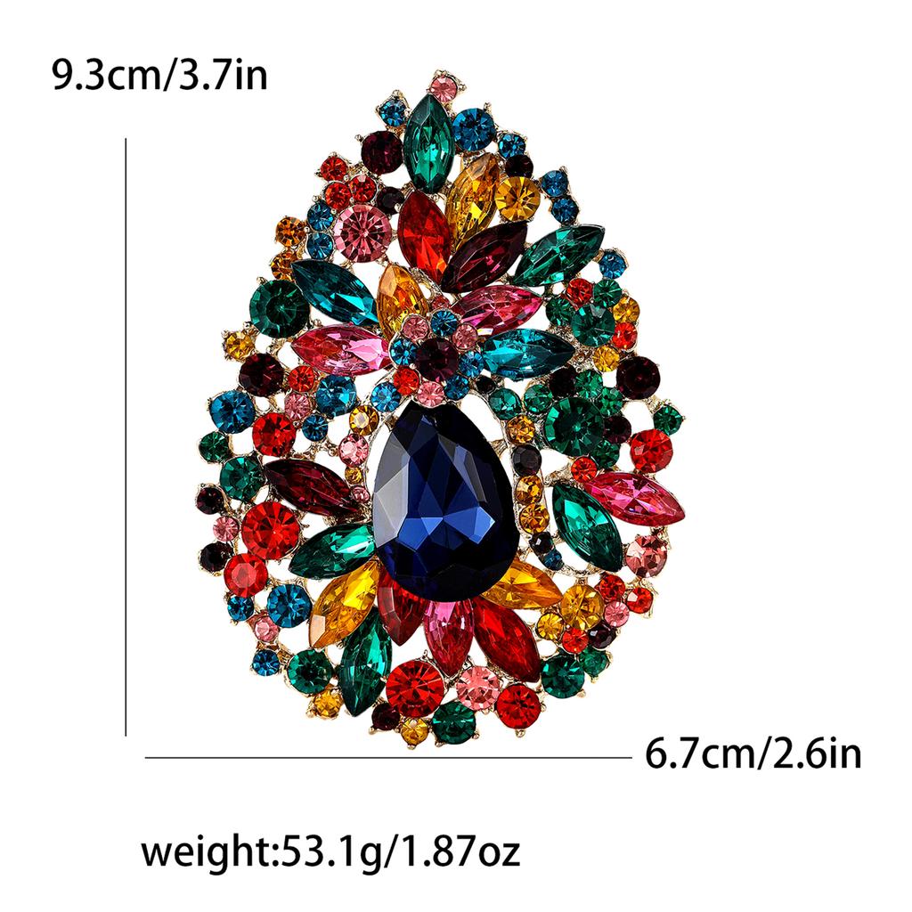 Luxury Rhinestone Crystal Gem Brooches for Women Unisex Creativity Pins Banquets Party Backpack Gifts Jewelry Accessories