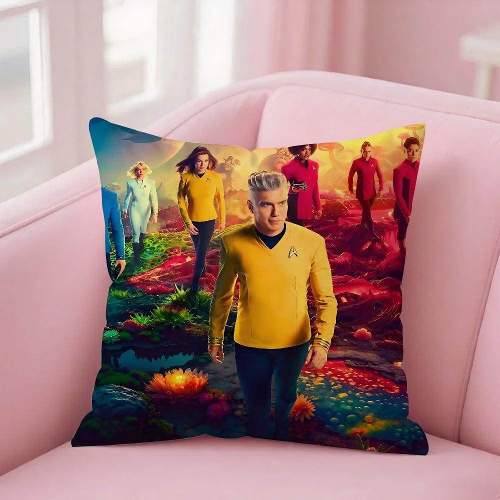 Movie Star Trek Strange New Worlds Pillow Case Square Double-Sided Printing Short Plush Sofa Cushion Cover Bedroom Bedside
