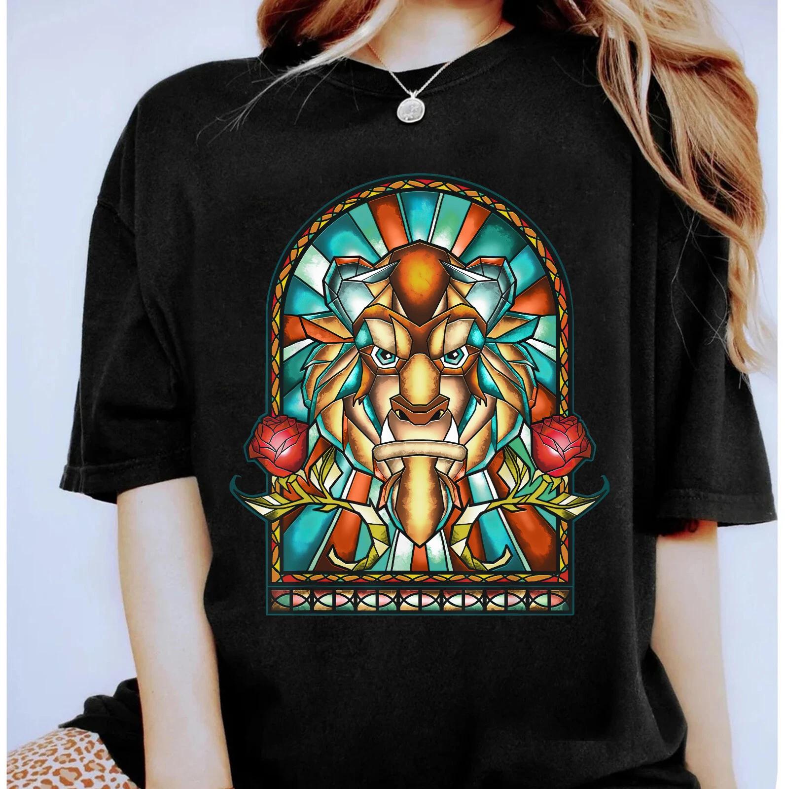 Disney Prince Adam Stained Glass Window Shirt Unisex Adult Kid Shirt XL