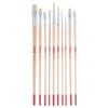Brushes - Art Creation - Set of 10 - Hog Bristles - Round and Flat - Mixed