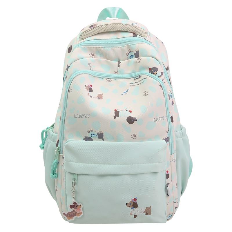 Schoolbag College Wind Junior High School Student Dachshund Dog Backpack Outdoor Travel Girl Backpack Contrasting Color Versatile Travel Bag