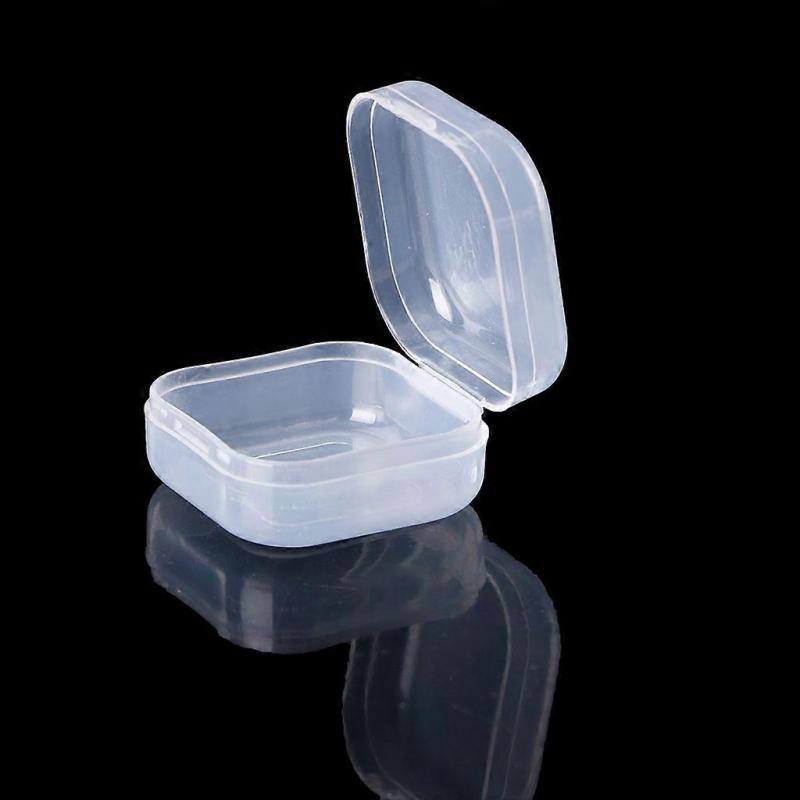 Square Transparent Storage Box Makeup Lipstick Cotton Swab Organization for Women Jewelry Cosmetics Collection Red