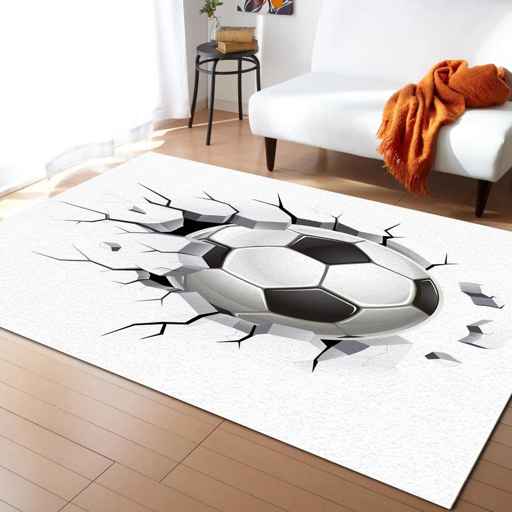 Football Carpet Ball Game Area Rug for Kids Boys Teens Playroom Soccer Doormat Sport Theme Indoor Floor Mat For Living Room Sofa