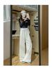 2024 Autumn/Winter Women's Mamba Cotton Sweatpants: Loose Wide-Leg, Cuffed, Straight-Leg Casual Sportswear