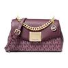 Michael Kors Lita Gold Letter Logo Lock Flap Chain Classic Monogram Leather Crossbody Bag Small Women crossbody bag Purple 35H0GXPC1V-BORDEAUX-MLT
