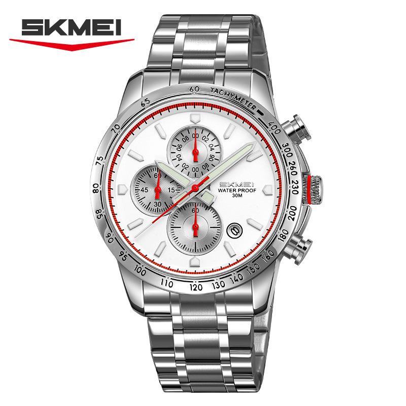 Luxury Men's Watches Stainless Steel Luminous Waterproof Men Wristwatch Chronograph Date Quartz Stylish Man Watch Reloj