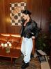 Women's European & American Style Short Lapel Motorcycle Leather Jacket - Slim Fit for Spring & Autumn 2026