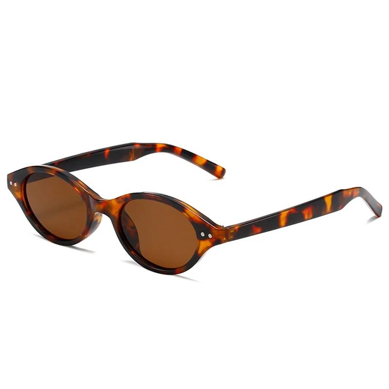 Nowe Małe Owalne Okulary Przeciwsłoneczne Damskie Retro Kolory Cukierkowe UV400 Męskie Modne Nity Okulary Przeciwsłoneczne