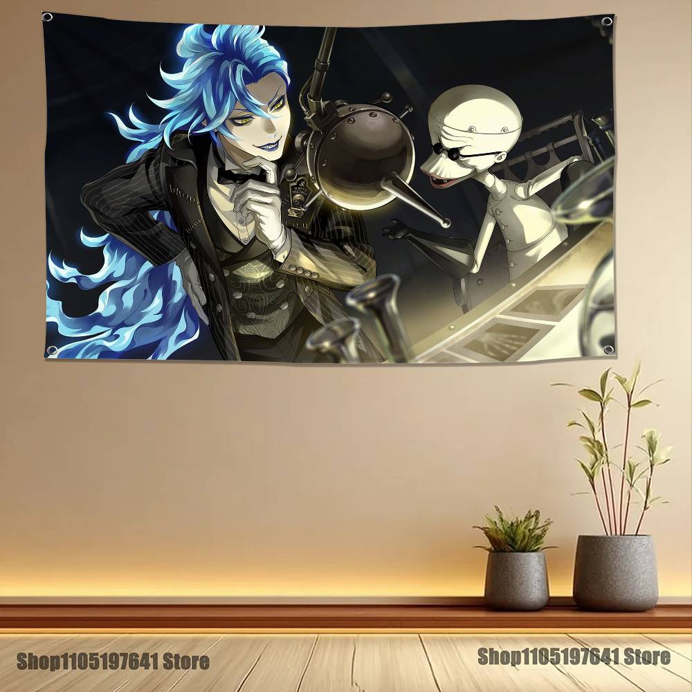 Anime TTwisted WWonderland Flag Tapestry Banner For Bedroom Outdoor Living Room Restaurant Bar Wall Decor Party