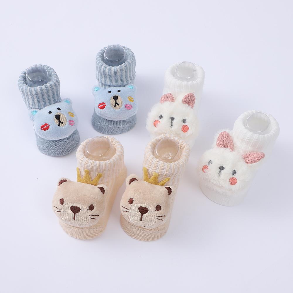 3 Pairs Newborn Baby Socks Cute Cartoon Animal Cotton Floor Socks Infant Thin Socks Breathable Kids Clothes Accessories