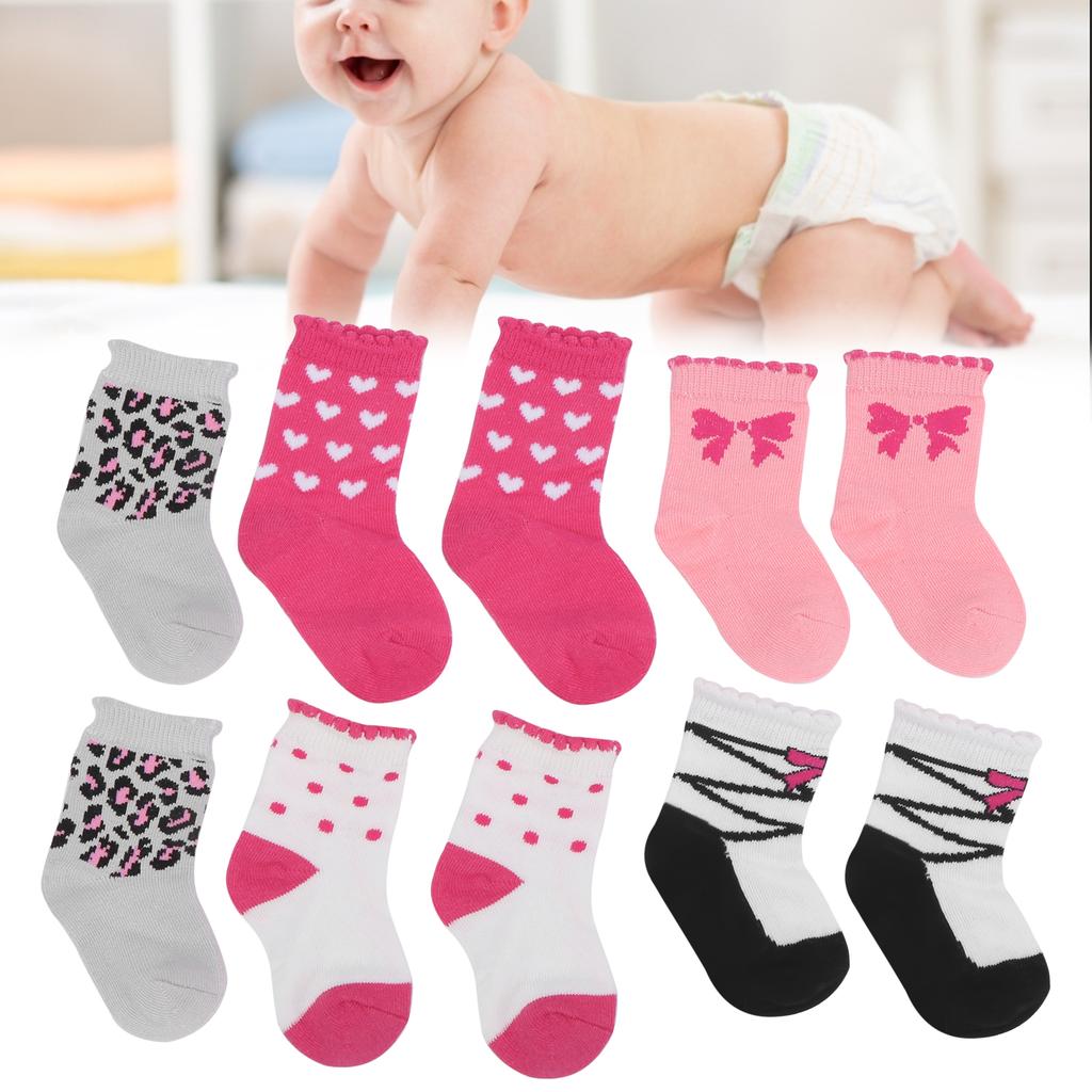 5 Pairs Baby Girl Cotton Socks AntiSlip Soft Infant Kids Socks for 01 Year Old Baby