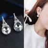 925 Sterling Silver White Pink Crystal Eiffel Tower Stud Earrings for Women Wedding Gift Female Pendientes Mujer Moda