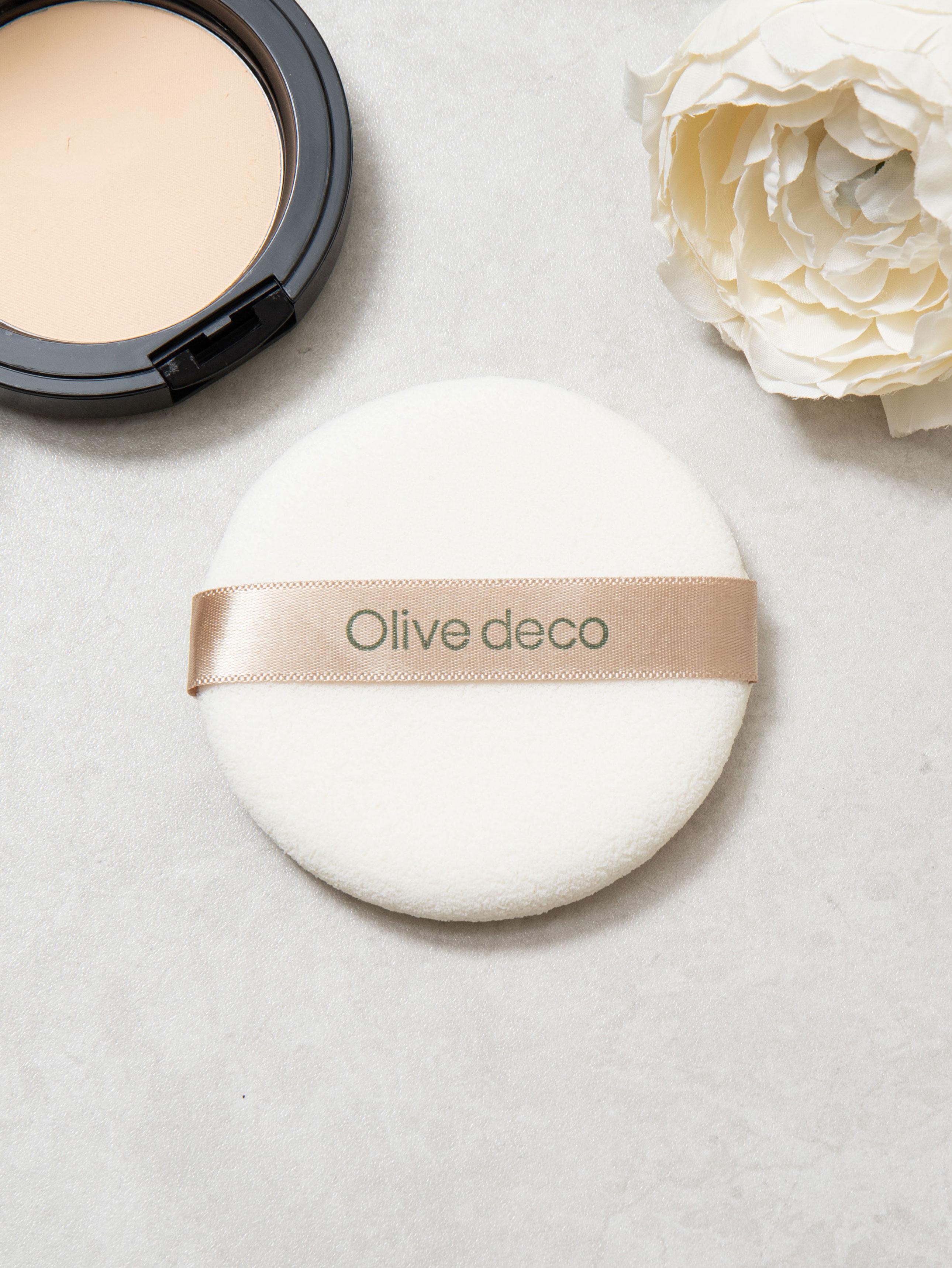 Olive Deco Round Caron Makeup Puff (90mm) 1ea