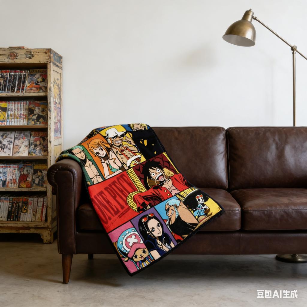 One Piece Anime Design Flannel Throw Blanket Super Soft And Warm For Bed Couch Sofa Bedroom Living Room Portable Cozy Home Decor