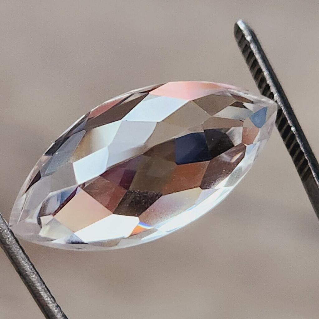 CERTIFIED 21 Ct Natural Ceylon White Sapphire Marquise Shape Loose Gemstone