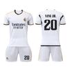Real Madrid Vinicius Jr. Kids Football Jersey Set White Breathable Polyester Sportswear for Training & Match